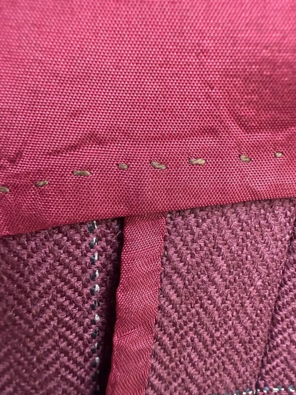 Vintage Bespoke Burgundy Windowpane Wool Sport Coat Blazer Men's 46R Hand Tailor